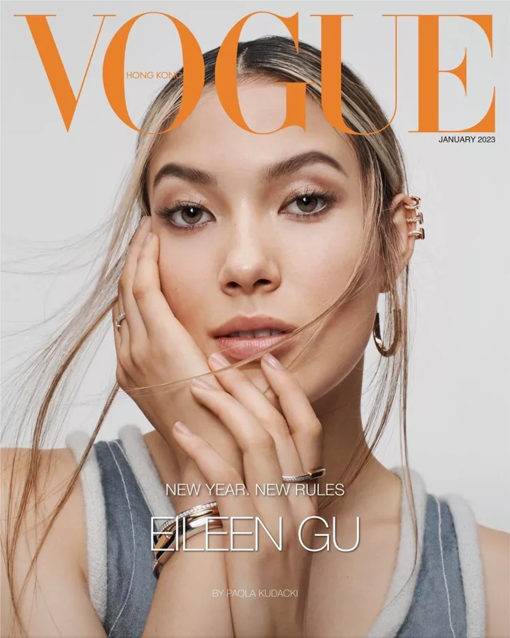 Eileen Gu looks excellent on the cover of Vogue Hong Kong